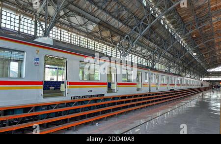 Stasiun Tanjung Priok, gare ferroviaire, bâtiment du patrimoine à Jakarta, Indonésie Banque D'Images