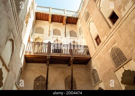 Vue à l'intérieur du château de Jabreen à Bahla, Sultanat d'Oman Banque D'Images