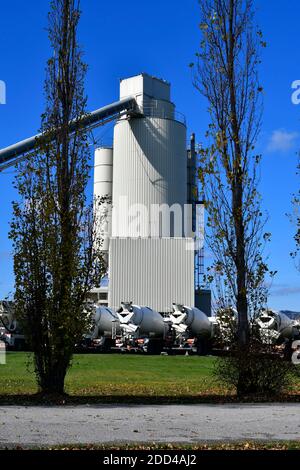 Autriche, entreprise de béton prêt à l'emploi avec tapis roulant en Basse-Autriche Banque D'Images