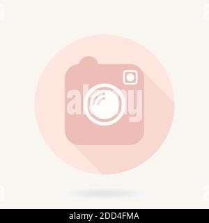 Icône de vecteur de caméra avec ombre Illustration de Vecteur
