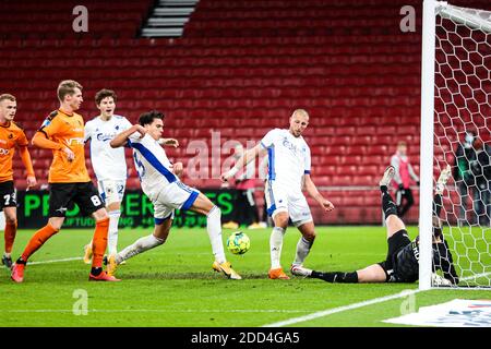 FC Københavns Kamil Wilczek (9) og Marko Stamenic (35) SET i 3F Superliga-kampen mellem FC København og Randers FC i Parken d. 23.11.2020. Credit: Gonzales photo/Alamy Live News Banque D'Images