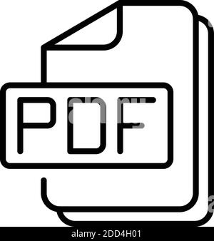 Icône de rapport PDF en ligne. Outline PDF report vector icon for web design isolé sur fond blanc Illustration de Vecteur