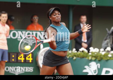 Sloane Stephens aux Etats-Unis, jouant dans les 1/4 finales de l'Open de tennis français 2018, au stade Roland-Garros, Paris, France, le 5 juin 2018. Photo de Henri Szwarc/ABACAPRESS.COM Banque D'Images