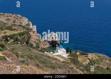 Sifnos appartient au groupe des îles Cyclades et se trouve au cœur de la mer Égée, à proximité des îles Milos et Serifos. Avec le typique Cyclades Banque D'Images