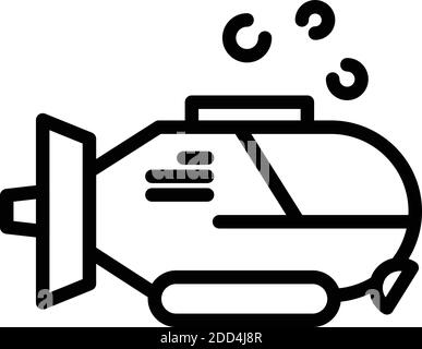 Icône de bathyscaphe de mer. Contour mer bathyscaphe vecteur icône pour le web design isolé sur fond blanc Illustration de Vecteur