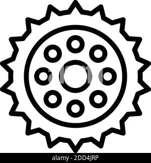 Icône de pièce d'engrenage de réparation de vélo. Contour vélo réparation engrenage pièce vecteur icône pour la conception de web isolé sur fond blanc Illustration de Vecteur