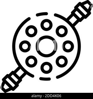 Icône de sélecteur de réparation de vélo. Contour de l'icône de vecteur de changement de vitesse de réparation de vélo pour la conception de la bande isolée sur fond blanc Illustration de Vecteur