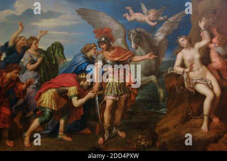 Pierre Mignard (1612-1695). Peintre français. La livraison d'Andromeda. Huile sur toile, 1679. Musée du Louvre. Paris. France. Banque D'Images