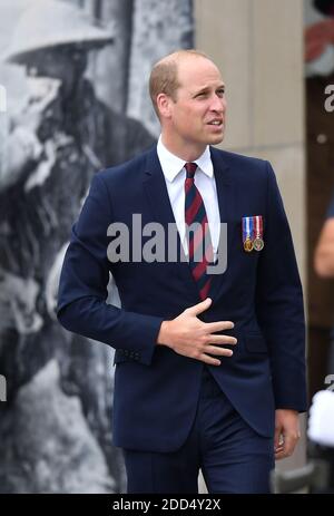 Le duc de Cambridge, Prince William à la cathédrale d'Amiens, en France, pour assister à un service marquant le centenaire de la bataille d'Amiens et l'offensive de cent jours qui a suivi, qui a été un point décisif de la première Guerre mondiale le 8 août 2018. Photo de Christian Liewig/ABACAPRESS.COM Banque D'Images