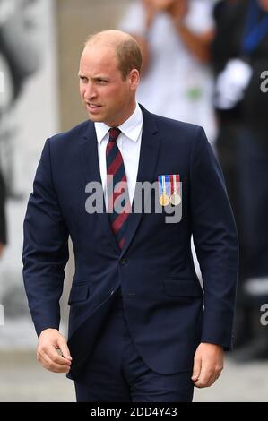 Le duc de Cambridge, Prince William à la cathédrale d'Amiens, en France, pour assister à un service marquant le centenaire de la bataille d'Amiens et l'offensive de cent jours qui a suivi, qui a été un point décisif de la première Guerre mondiale le 8 août 2018. Photo de Christian Liewig/ABACAPRESS.COM Banque D'Images