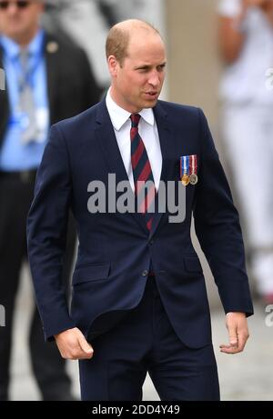 Le duc de Cambridge, Prince William à la cathédrale d'Amiens, en France, pour assister à un service marquant le centenaire de la bataille d'Amiens et l'offensive de cent jours qui a suivi, qui a été un point décisif de la première Guerre mondiale le 8 août 2018. Photo de Christian Liewig/ABACAPRESS.COM Banque D'Images