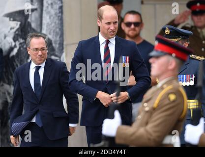 Le duc de Cambridge, Prince William à la cathédrale d'Amiens, en France, pour assister à un service marquant le centenaire de la bataille d'Amiens et l'offensive de cent jours qui a suivi, qui a été un point décisif de la première Guerre mondiale le 8 août 2018. Photo de Christian Liewig/ABACAPRESS.COM Banque D'Images