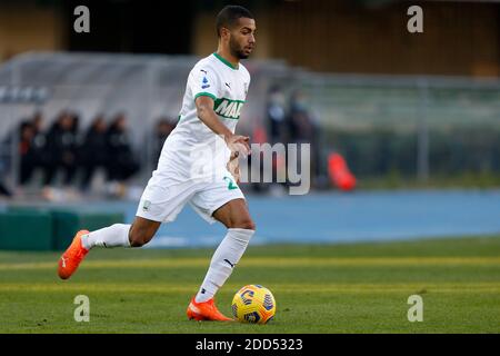 Vérone, Italie. 22 novembre 2020. Jeremy Toljan (US Sassuolo Calcio) pendant Hellas Verona vs Sassuolo, football italien série A match à Vérone, Italie, novembre 22 2020 crédit: Agence de photo indépendante/Alamy Live News Banque D'Images