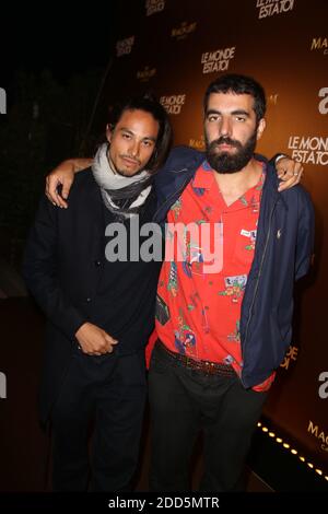 Kim Chapiron et Romain Gavras participant au monde est un toi Party qui s'est tenu à la Plage Magnum lors du 71e Festival annuel de Cannes le 12 mai 2018 à Cannes, France. Photo de Jerome Domine/ABACAPRESS.COM Banque D'Images