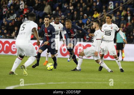 Kylian Mbappe du PSG lors du match de football de la première Ligue française, PSG vs Rennes au Parc des Princes, France, le 12 mai 2018. PSG a gagné 5-0. Photo de Henri Szwarc/ABACAPRESS.COM Banque D'Images