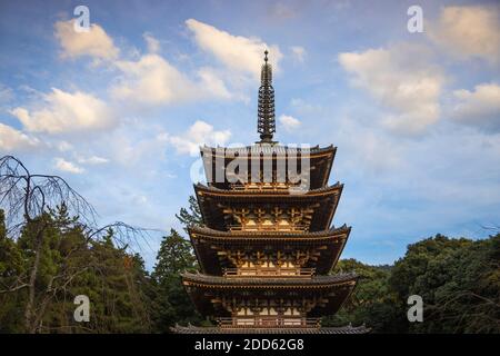 Le Japon, Kyoto, Temple Daigoji, Goju-no-to pagoda Banque D'Images