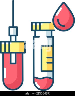 Icône de couleur RVB des tubes à essai sous vide Illustration de Vecteur