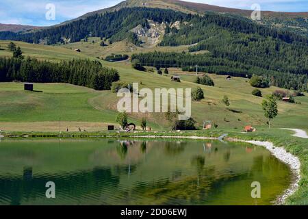 Zone de loisirs Wolfsee près de Fiss dans le Tyrol Banque D'Images