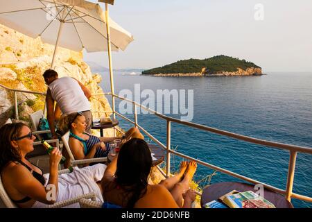Photo de Cafe Buza, alias Buza Bar, Dubrovnik, Croatie Banque D'Images