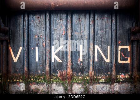 'Viking', un vieux bateau de pêche rouillé, Barmouth Harbour, Gwynedd, pays de Galles du Nord, pays de Galles, Royaume-Uni, Europe Banque D'Images