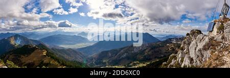 Vue panoramique depuis le sommet du mont Kampenwand Banque D'Images