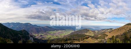 Vue panoramique depuis le sommet du mont Kampenwand Banque D'Images