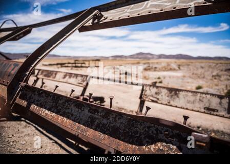 Cimetière ferroviaire alias cimetière ferroviaire, Uyuni, Bolivie, Amérique du Sud Banque D'Images