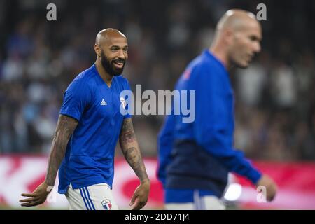 Thierry Henry lors d'une exposition de football entre l'équipe nationale française de football de la coupe du monde 1998 et la FIFA 98 composée d'anciens joueurs internationaux, pour marquer le 20e anniversaire de la victoire de la coupe du monde 1998 en France, le 12 juin 2018 à l'U Arena de Nanterre, près de Paris. Photo par ELIOT BLONDT/ABACAPRESS.COM Banque D'Images