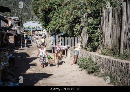 Scène de rue en Andasibe, région d'Alaotra-Mangoro, est de Madagascar Banque D'Images