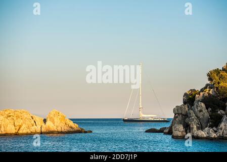 Croisière en bateau à voile Gulet, province d'Antalya, Lycia, Anatolie, Méditerranée, Turquie, Europe de l'est Banque D'Images