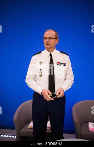 Le général Richard Ligurey lors d'une conférence de presse sur la sécurité publique au Ministère de l'intérieur (Hôtel Beauvau), Paris, France, le 6 septembre 2018. Photo de Raphael Lafargue/ABACAPRESS.COM Banque D'Images