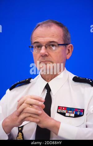 Le général Richard Ligurey lors d'une conférence de presse sur la sécurité publique au Ministère de l'intérieur (Hôtel Beauvau), Paris, France, le 6 septembre 2018. Photo de Raphael Lafargue/ABACAPRESS.COM Banque D'Images