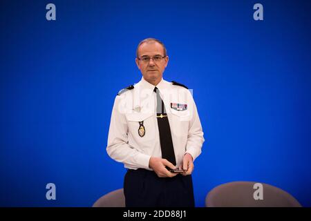 Le général Richard Ligurey lors d'une conférence de presse sur la sécurité publique au Ministère de l'intérieur (Hôtel Beauvau), Paris, France, le 6 septembre 2018. Photo de Raphael Lafargue/ABACAPRESS.COM Banque D'Images