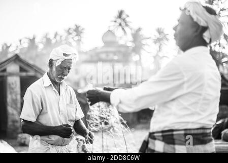 Pêcheurs à Kappil Beach, Varkala, Kerala, Inde Banque D'Images