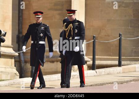 Le prince William assiste à la cérémonie de mariage le prince Henry Charles Albert David du pays de Galles épouse Mme Meghan Markle dans un service à la chapelle Saint-George à l'intérieur du château de Windsor. Parmi les invités se trouvaient 2200 membres du public, la famille royale et la mère Doria Ragland de Mme Markle. Photo de Lionel Hahn/ABACAPRESS.COM Banque D'Images