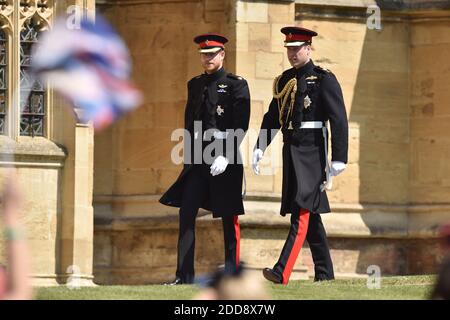 Le prince William assiste à la cérémonie de mariage le prince Henry Charles Albert David du pays de Galles épouse Mme Meghan Markle dans un service à la chapelle Saint-George à l'intérieur du château de Windsor. Parmi les invités se trouvaient 2200 membres du public, la famille royale et la mère Doria Ragland de Mme Markle. Photo de Lionel Hahn/ABACAPRESS.COM Banque D'Images