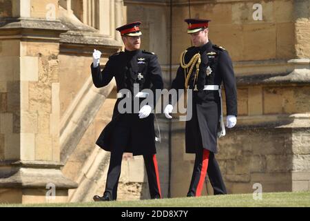 Le prince William assiste à la cérémonie de mariage le prince Henry Charles Albert David du pays de Galles épouse Mme Meghan Markle dans un service à la chapelle Saint-George à l'intérieur du château de Windsor. Parmi les invités se trouvaient 2200 membres du public, la famille royale et la mère Doria Ragland de Mme Markle. Photo de Lionel Hahn/ABACAPRESS.COM Banque D'Images