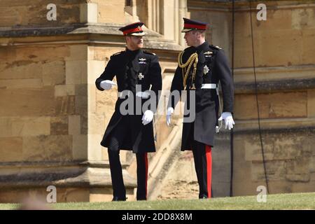 Le prince William assiste à la cérémonie de mariage le prince Henry Charles Albert David du pays de Galles épouse Mme Meghan Markle dans un service à la chapelle Saint-George à l'intérieur du château de Windsor. Parmi les invités se trouvaient 2200 membres du public, la famille royale et la mère Doria Ragland de Mme Markle. Photo de Lionel Hahn/ABACAPRESS.COM Banque D'Images