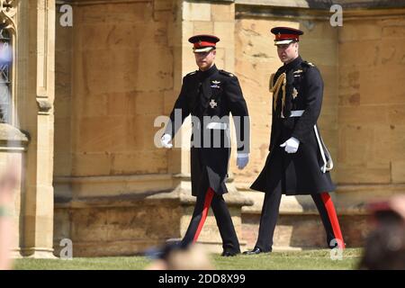 Le prince William assiste à la cérémonie de mariage le prince Henry Charles Albert David du pays de Galles épouse Mme Meghan Markle dans un service à la chapelle Saint-George à l'intérieur du château de Windsor. Parmi les invités se trouvaient 2200 membres du public, la famille royale et la mère Doria Ragland de Mme Markle. Photo de Lionel Hahn/ABACAPRESS.COM Banque D'Images