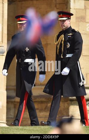 Le prince William assiste à la cérémonie de mariage le prince Henry Charles Albert David du pays de Galles épouse Mme Meghan Markle dans un service à la chapelle Saint-George à l'intérieur du château de Windsor. Parmi les invités se trouvaient 2200 membres du public, la famille royale et la mère Doria Ragland de Mme Markle. Photo de Lionel Hahn/ABACAPRESS.COM Banque D'Images