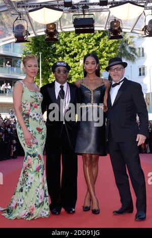 Barry Alexander Brown, le réalisateur Spike Lee, le producteur Tonya Lewis Lee et Laura Harrier assistent à la cérémonie de clôture du 71e Festival annuel de Cannes le 19 mai 2018 à Cannes, France. Photo d'Aurore Marechal/ABACAPRESS.COM Banque D'Images