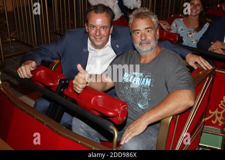 Luc Besson et Michael Mack assistent à l'inauguration Eurosat - Cancan Coaster, qui s'est tenue à Europa-Park à Rust, en Allemagne, le 12 septembre 2018. Photo de Jerome Domine/ABACAPRESS.COM Banque D'Images