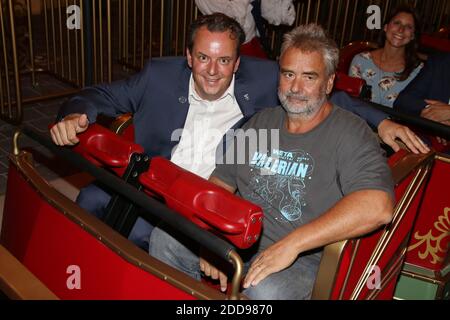 Luc Besson et Michael Mack assistent à l'inauguration Eurosat - Cancan Coaster, qui s'est tenue à Europa-Park à Rust, en Allemagne, le 12 septembre 2018. Photo de Jerome Domine/ABACAPRESS.COM Banque D'Images