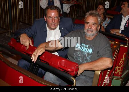 Luc Besson et Michael Mack assistent à l'inauguration Eurosat - Cancan Coaster, qui s'est tenue à Europa-Park à Rust, en Allemagne, le 12 septembre 2018. Photo de Jerome Domine/ABACAPRESS.COM Banque D'Images