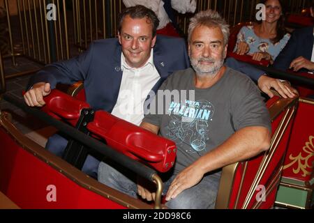 Luc Besson et Michael Mack assistent à l'inauguration Eurosat - Cancan Coaster, qui s'est tenue à Europa-Park à Rust, en Allemagne, le 12 septembre 2018. Photo de Jerome Domine/ABACAPRESS.COM Banque D'Images