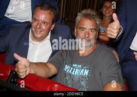 Luc Besson et Michael Mack assistent à l'inauguration Eurosat - Cancan Coaster, qui s'est tenue à Europa-Park à Rust, en Allemagne, le 12 septembre 2018. Photo de Jerome Domine/ABACAPRESS.COM Banque D'Images