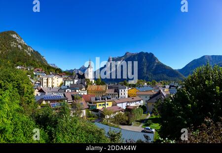 Autriche, haute-Autriche, Ebensee, ville sur les rives du lac Traunsee en été Banque D'Images