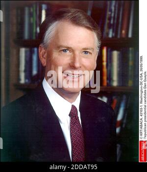 PAS DE FILM, PAS DE VIDÉO, PAS DE TV, PAS DE DOCUMENTAIRE - © KRT/ABACA. 43103-1. Washington-DC-USA, 26/05/1999. Le candidat républicain à la présidence Dan Quayle. Banque D'Images