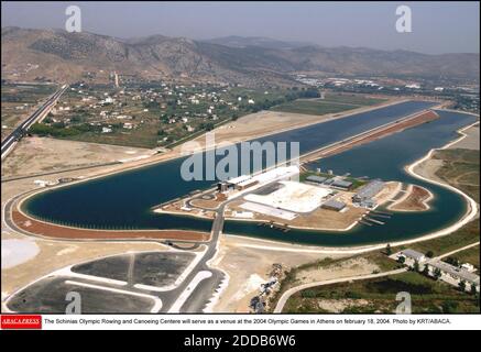 PAS DE FILM, PAS DE VIDÉO, PAS de télévision, PAS DE DOCUMENTAIRE - le Centre d'aviron et de canoë-kayak olympiques de Schinias sera un lieu de rencontre aux Jeux Olympiques de 2004 à Athènes le 18 février 2004. Photo par KRT/ABACA. Banque D'Images