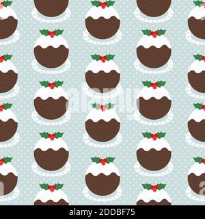 Pudding de Noël motif vectoriel décoratif sans couture Illustration de Vecteur